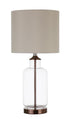 Aisha Drum Shade Table Lamp Creamy Beige/Clear - 920015 - Bien Home Furniture & Electronics