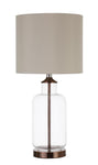 Aisha Drum Shade Table Lamp Creamy Beige/Clear - 920015 - Bien Home Furniture & Electronics