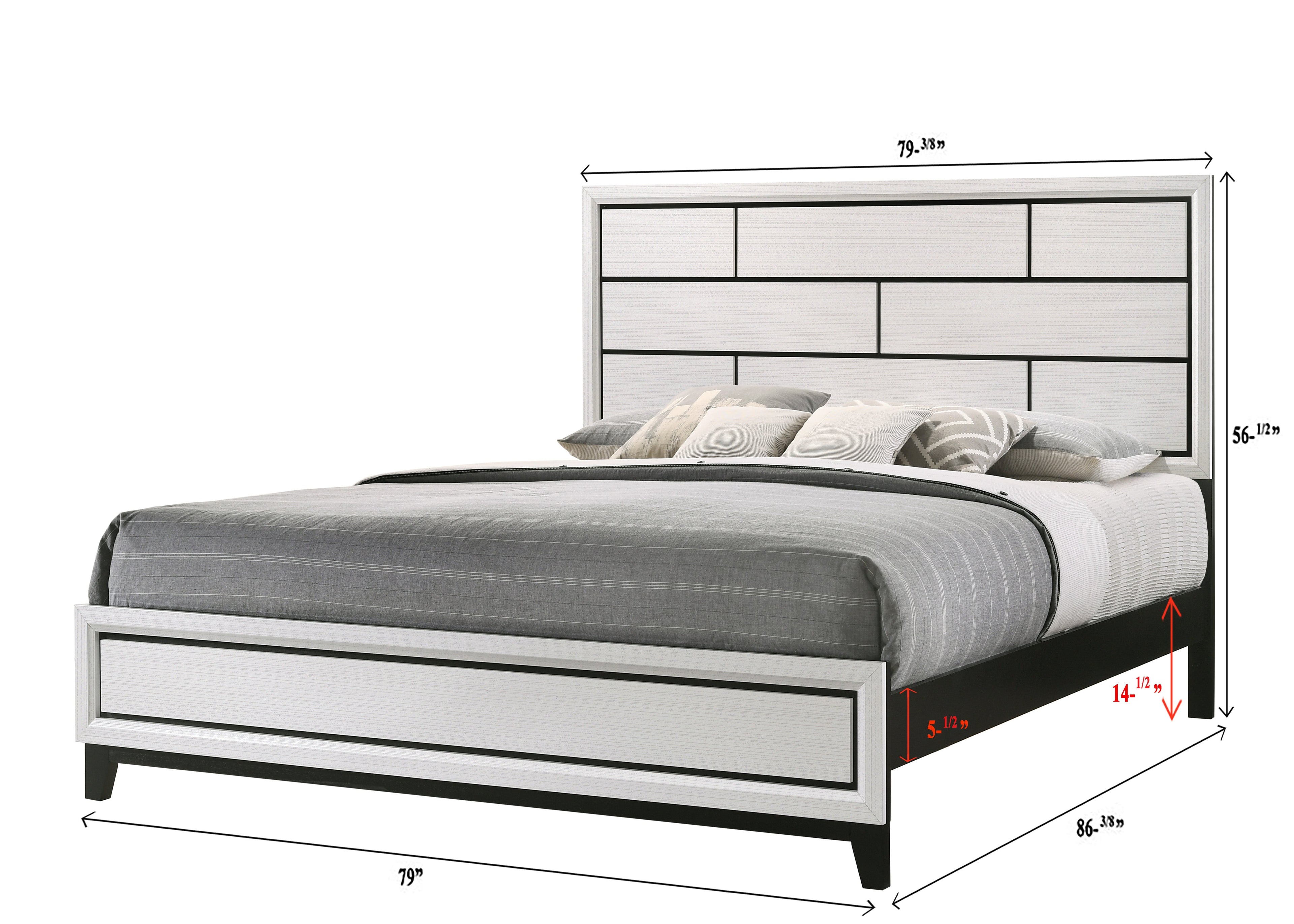 Akerson Chalk King Panel Bed - SET | B4610-K-HBFB | B4610-KQ-RAIL - Bien Home Furniture & Electronics