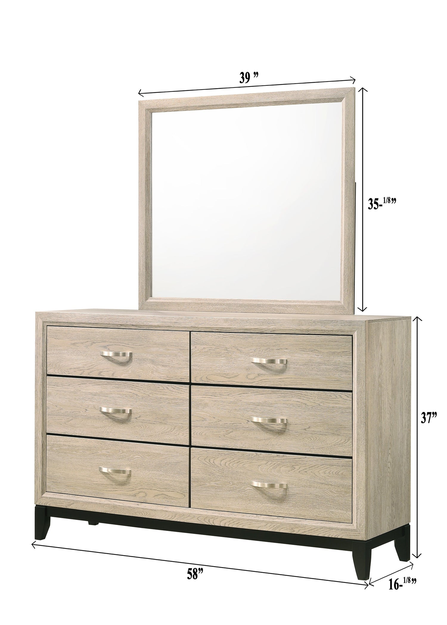 Akerson Driftwood Bedroom Mirror (Mirror Only) - B4630-11 - Bien Home Furniture &amp; Electronics