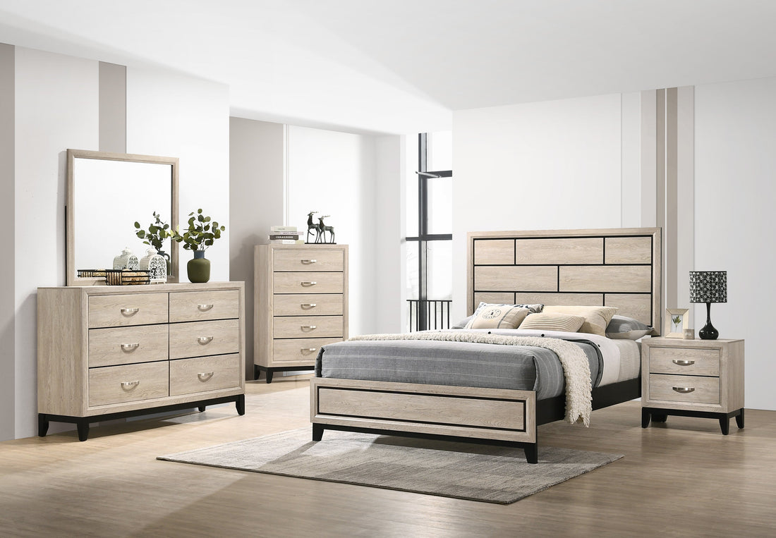 Akerson Driftwood Queen Panel Bed - SET | B4630-Q-HBFB | B4630-KQ-RAIL - Bien Home Furniture &amp; Electronics