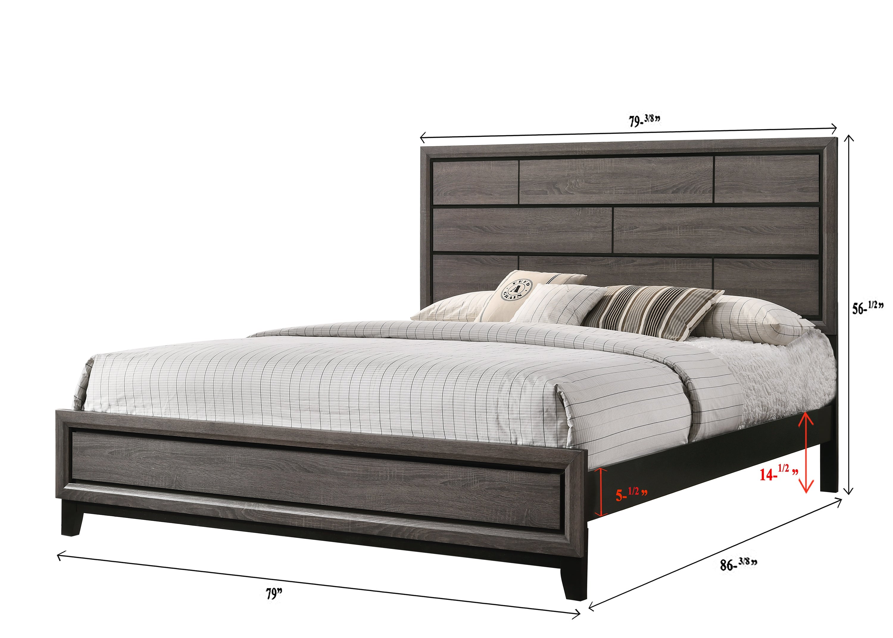 Akerson Gray Panel Bedroom Set - SET | B4620-Q-HBFB | B4620-KQ-RAIL | B4620-2 | B4620-4 - Bien Home Furniture & Electronics