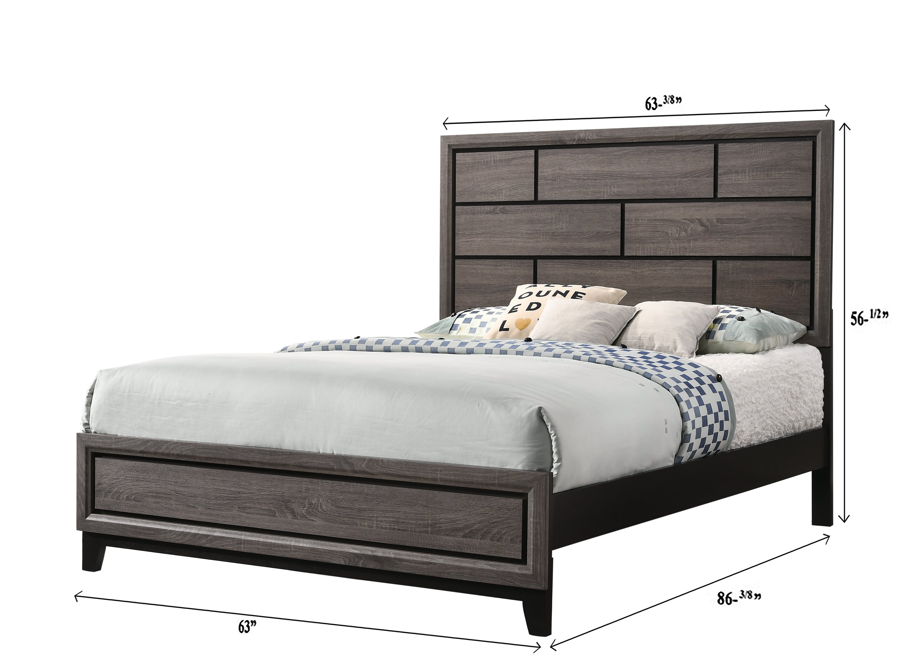 Akerson Gray Queen Panel Bed - SET | B4620-Q-HBFB | B4620-KQ-RAIL - Bien Home Furniture &amp; Electronics