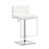 Alameda White/Chrome Adjustable Bar Stool - 100193 - Bien Home Furniture & Electronics
