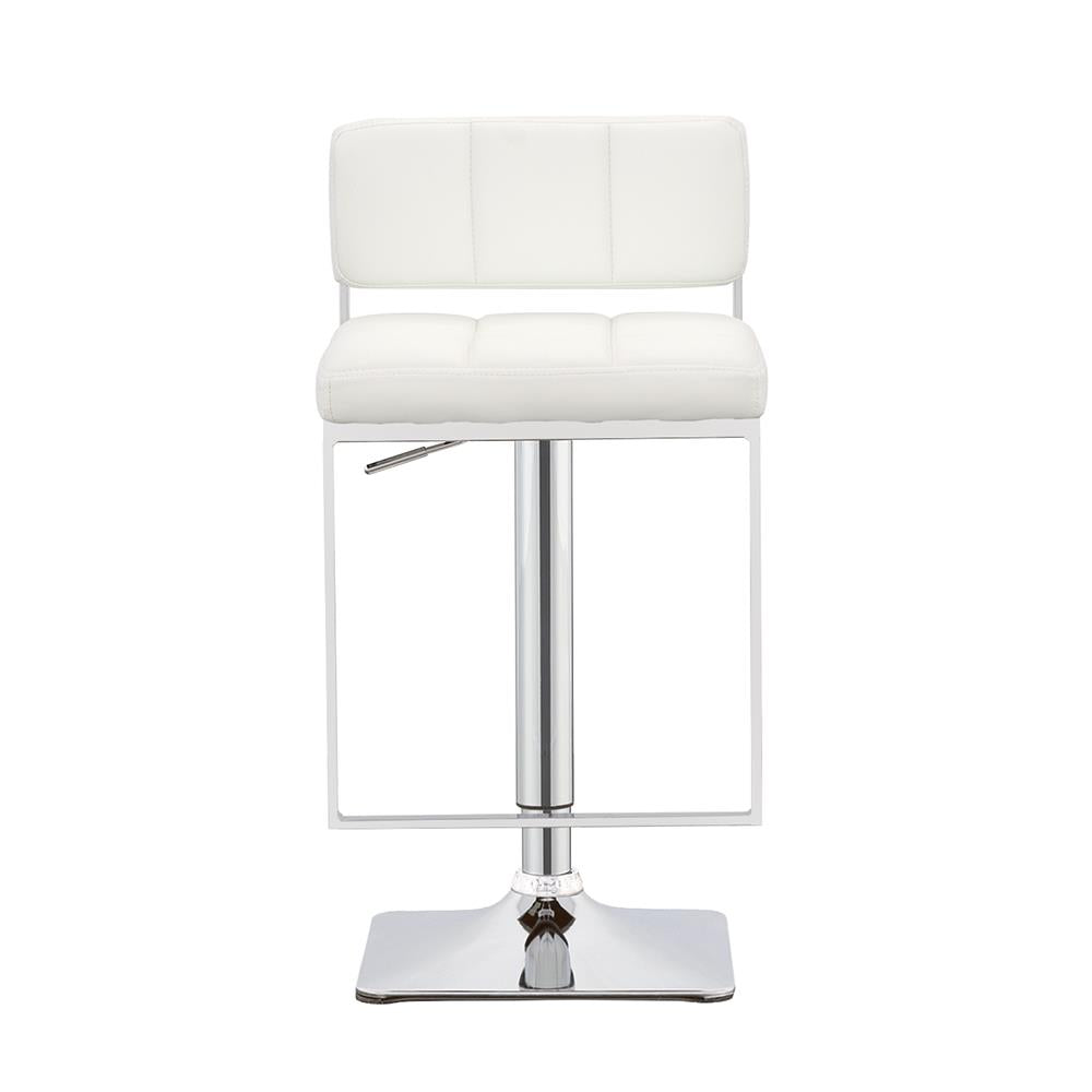 Alameda White/Chrome Adjustable Bar Stool - 100193 - Bien Home Furniture & Electronics