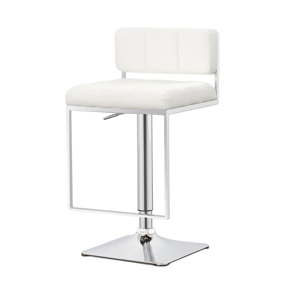 Alameda White/Chrome Adjustable Bar Stool - 100193 - Bien Home Furniture & Electronics