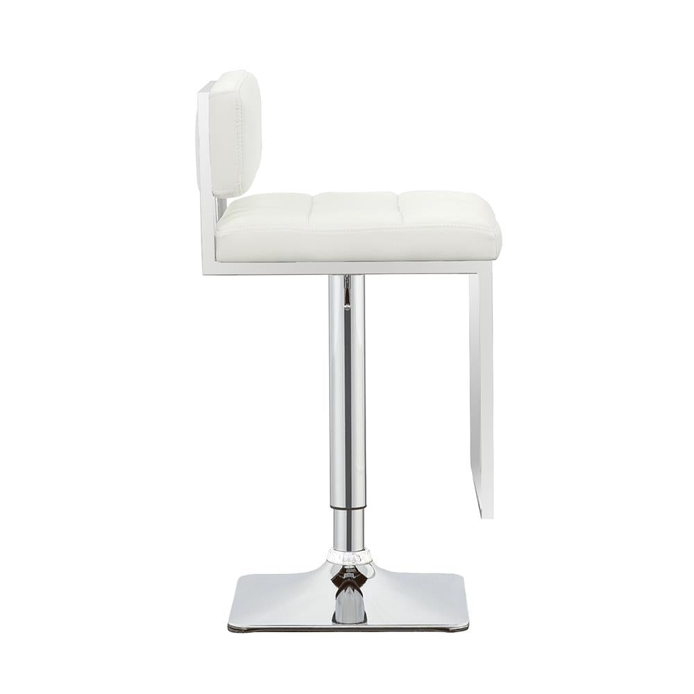 Alameda White/Chrome Adjustable Bar Stool - 100193 - Bien Home Furniture & Electronics