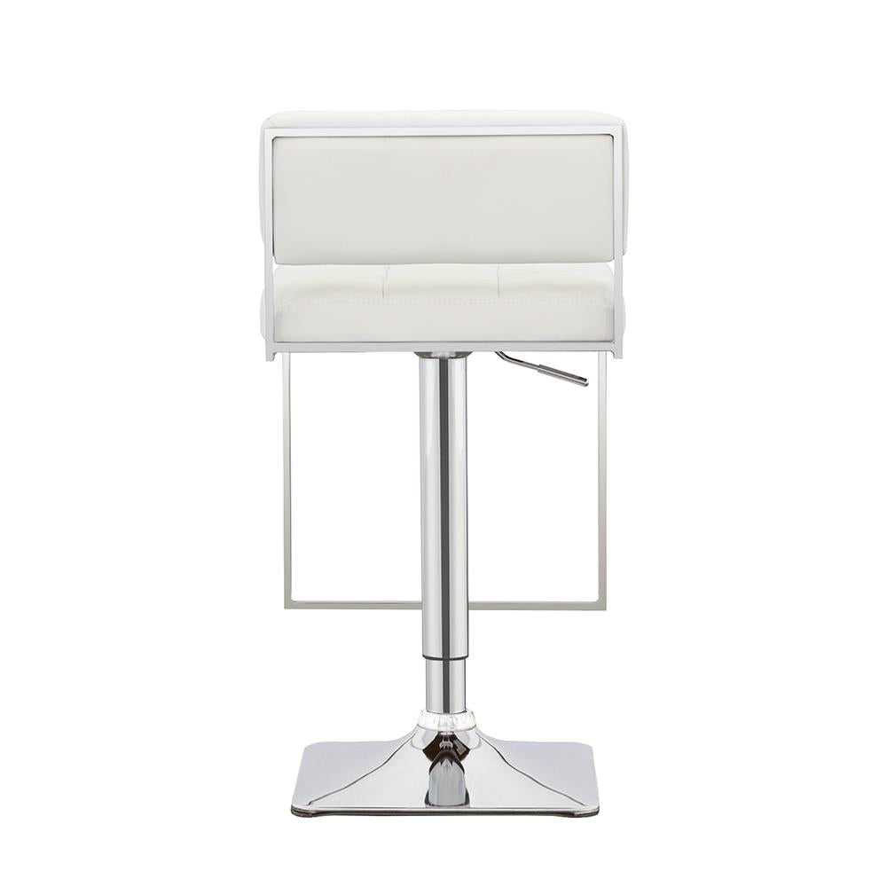 Alameda White/Chrome Adjustable Bar Stool - 100193 - Bien Home Furniture & Electronics