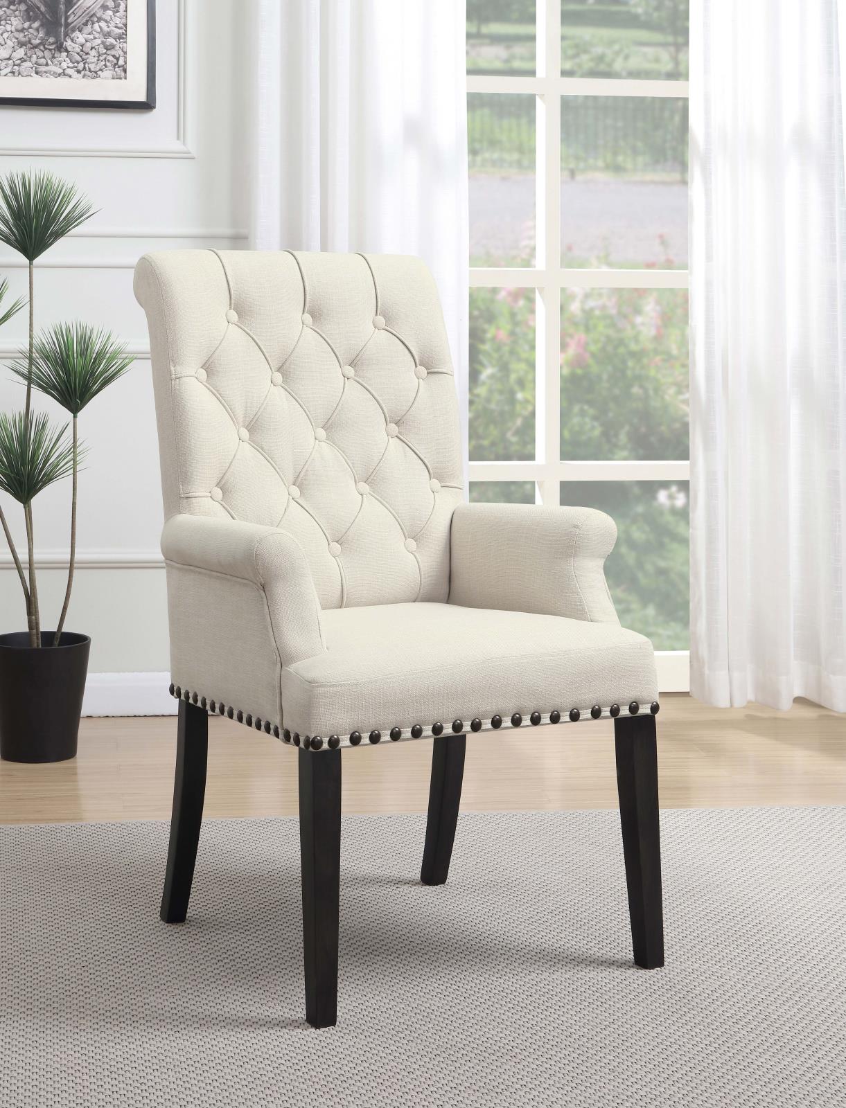 Alana Beige/Smokey Black Upholstered Arm Chair - 107283 - Bien Home Furniture & Electronics