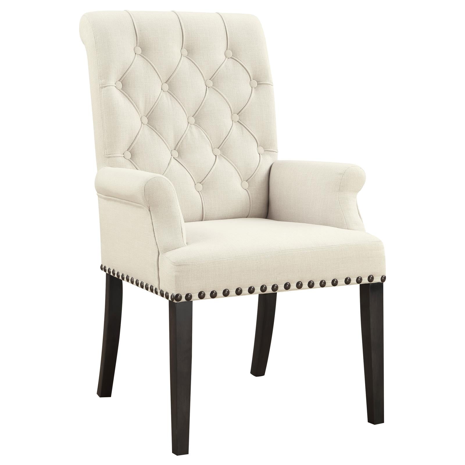 Alana Beige/Smokey Black Upholstered Arm Chair - 107283 - Bien Home Furniture & Electronics