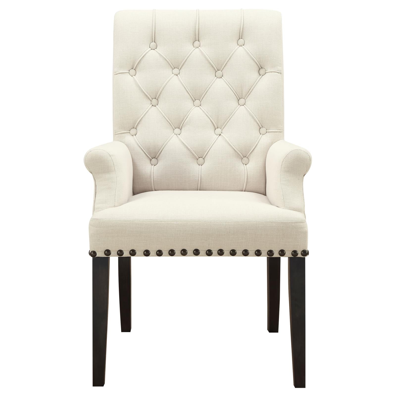 Alana Beige/Smokey Black Upholstered Arm Chair - 107283 - Bien Home Furniture & Electronics