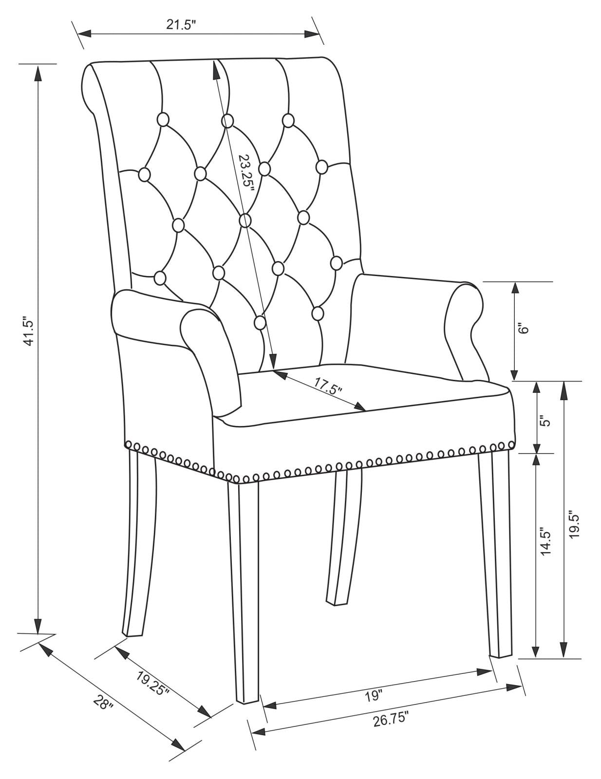Alana Beige/Smokey Black Upholstered Arm Chair - 107283 - Bien Home Furniture & Electronics