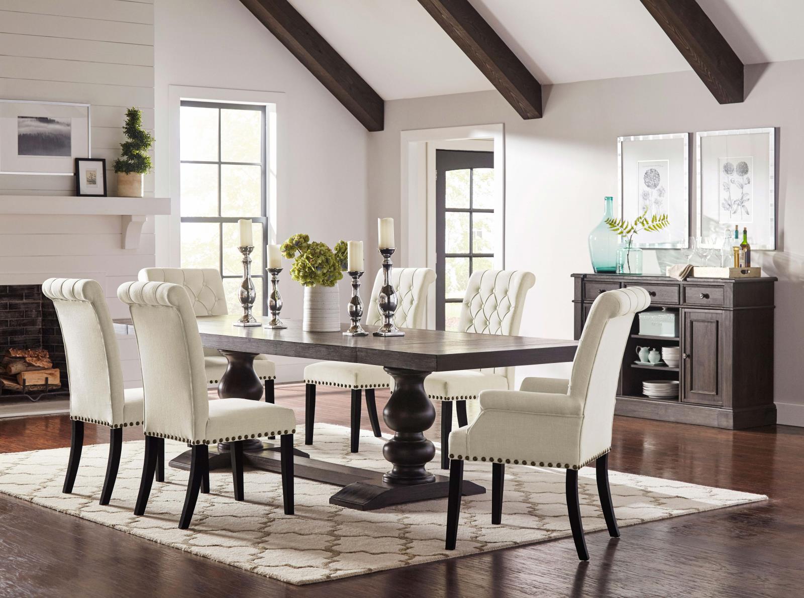 Alana Beige/Smokey Black Upholstered Side Chairs, Set of 2 - 107286 - Bien Home Furniture & Electronics