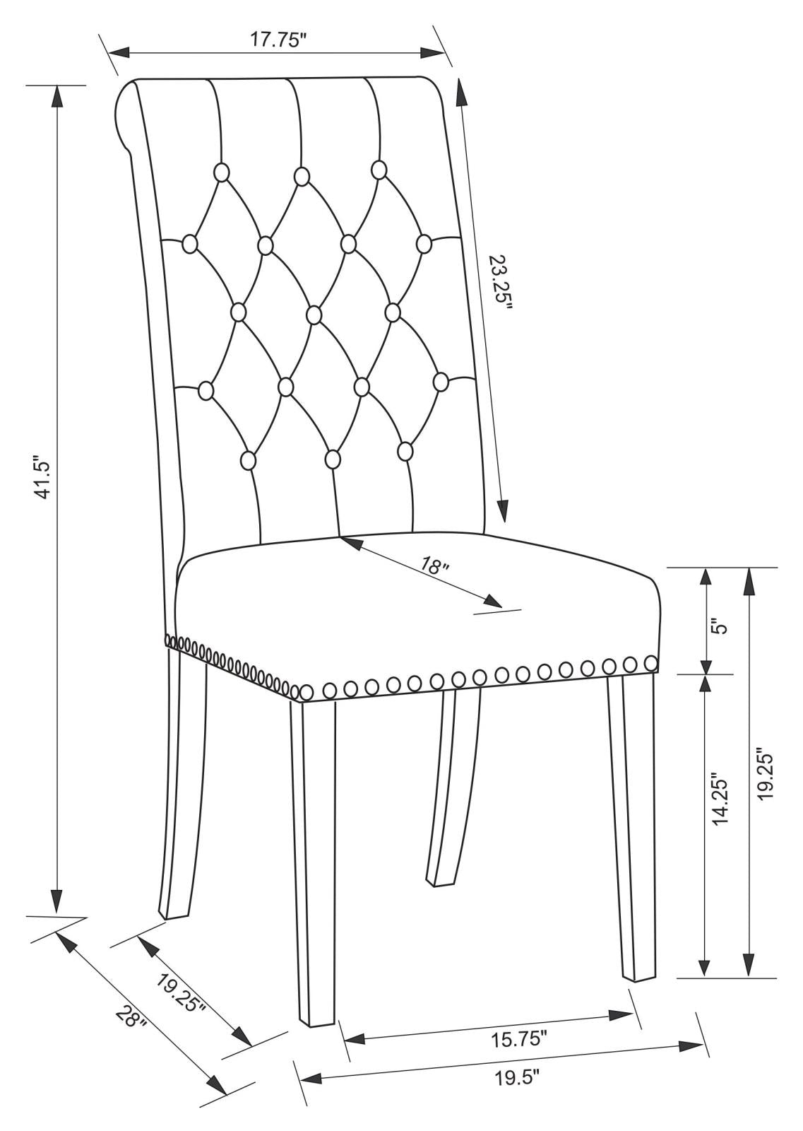 Alana Beige/Smokey Black Upholstered Side Chairs, Set of 2 - 107286 - Bien Home Furniture & Electronics