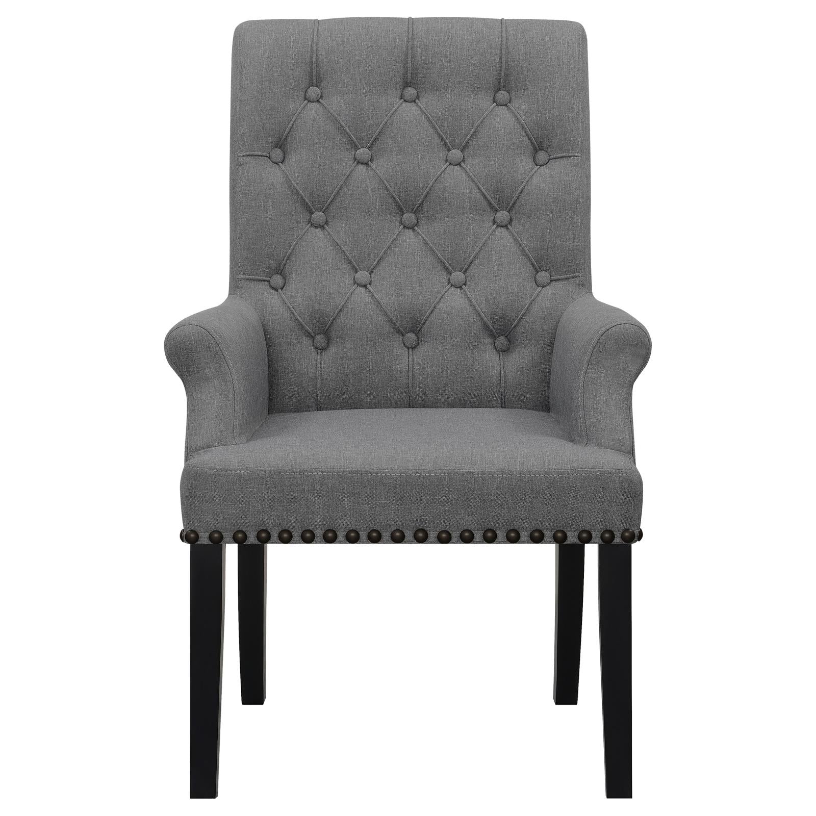 Alana Upholstered Tufted Arm Chair with Nailhead Trim - 115163 - Bien Home Furniture & Electronics