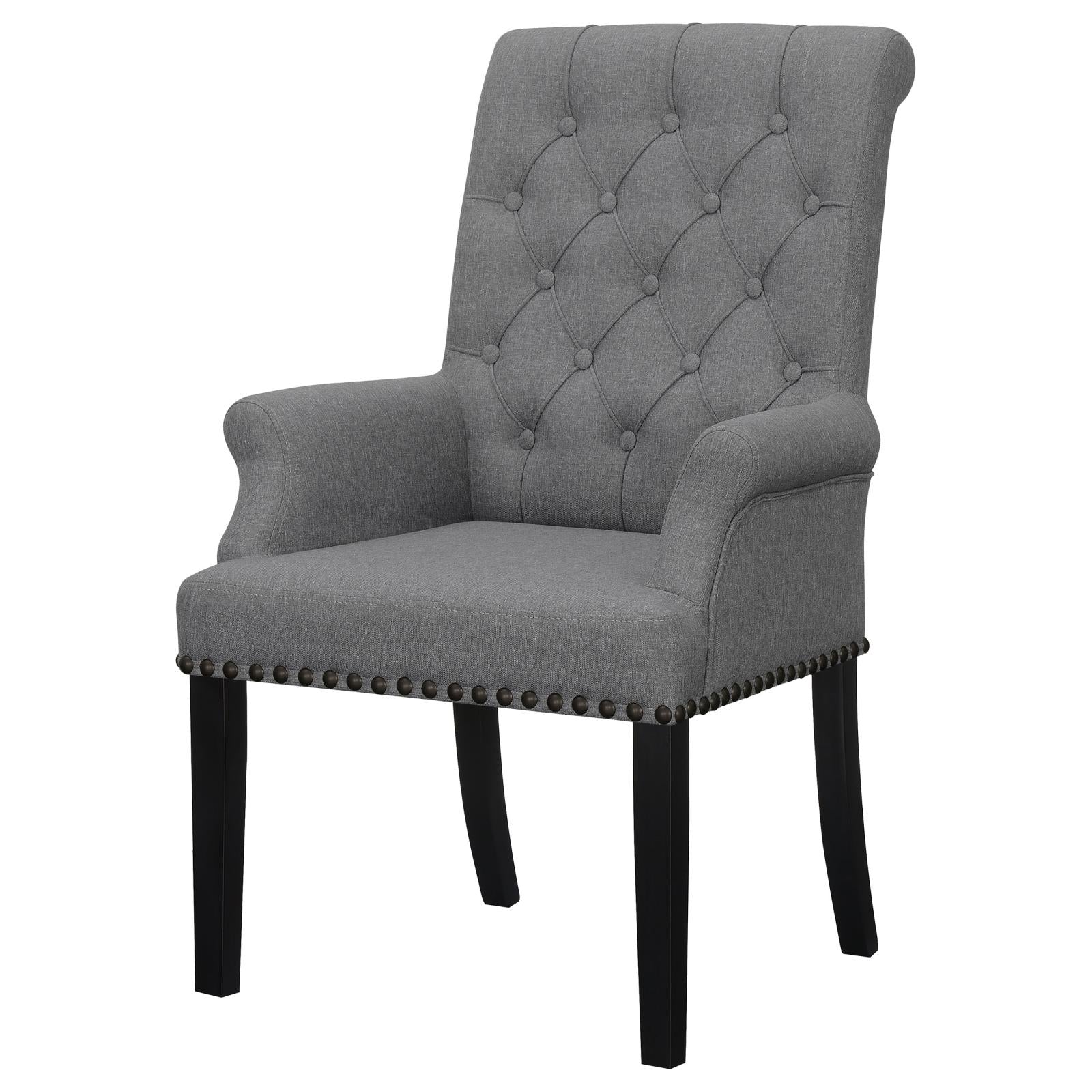 Alana Upholstered Tufted Arm Chair with Nailhead Trim - 115163 - Bien Home Furniture & Electronics