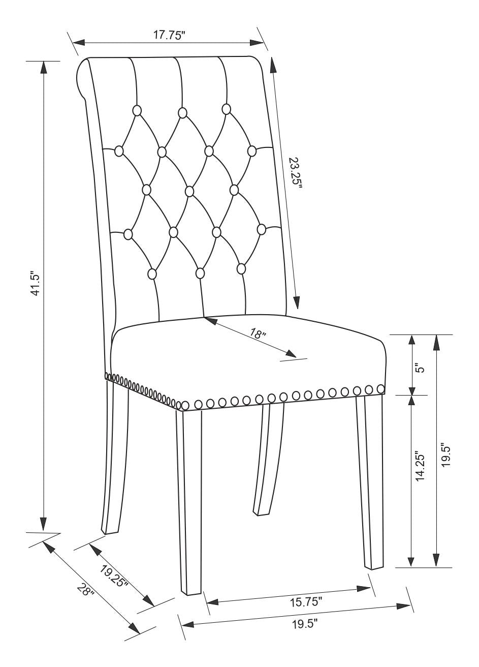 Alana Upholstered Tufted Side Chairs with Nailhead Trim, Set of 2 - 115172 - Bien Home Furniture & Electronics