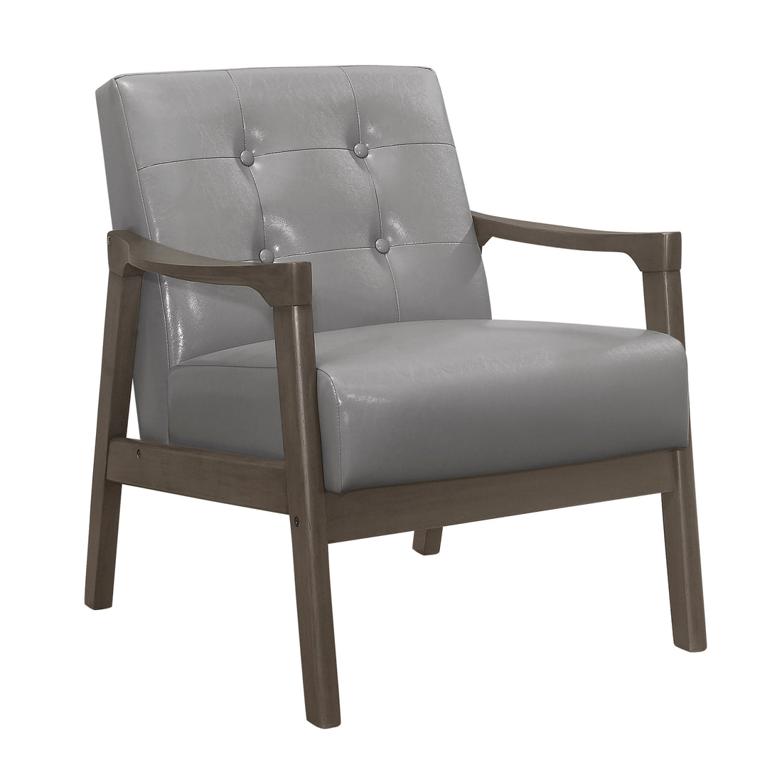 Alby Gray Faux Leather Accent Chair - 1050GY-1 - Bien Home Furniture &amp; Electronics