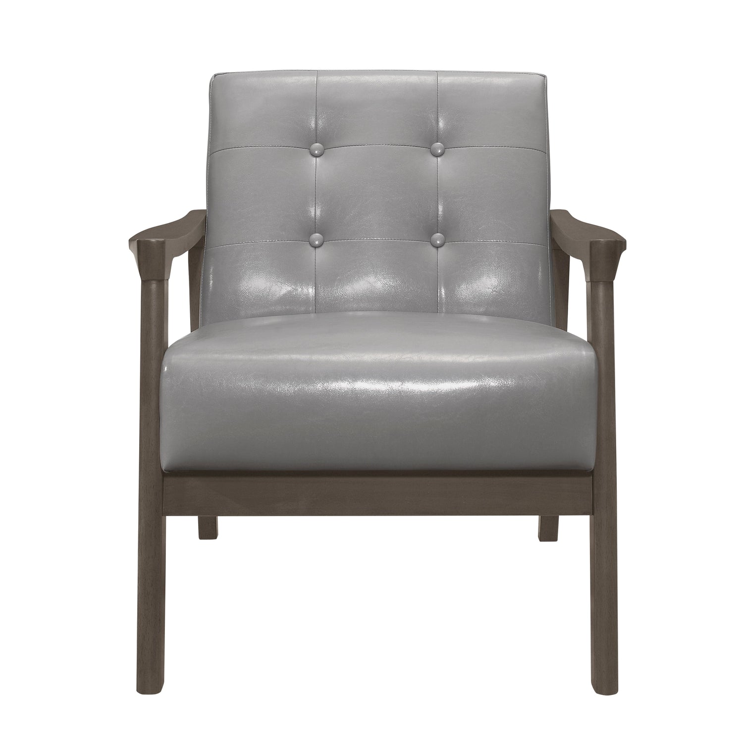 Alby Gray Faux Leather Accent Chair - 1050GY-1 - Bien Home Furniture &amp; Electronics