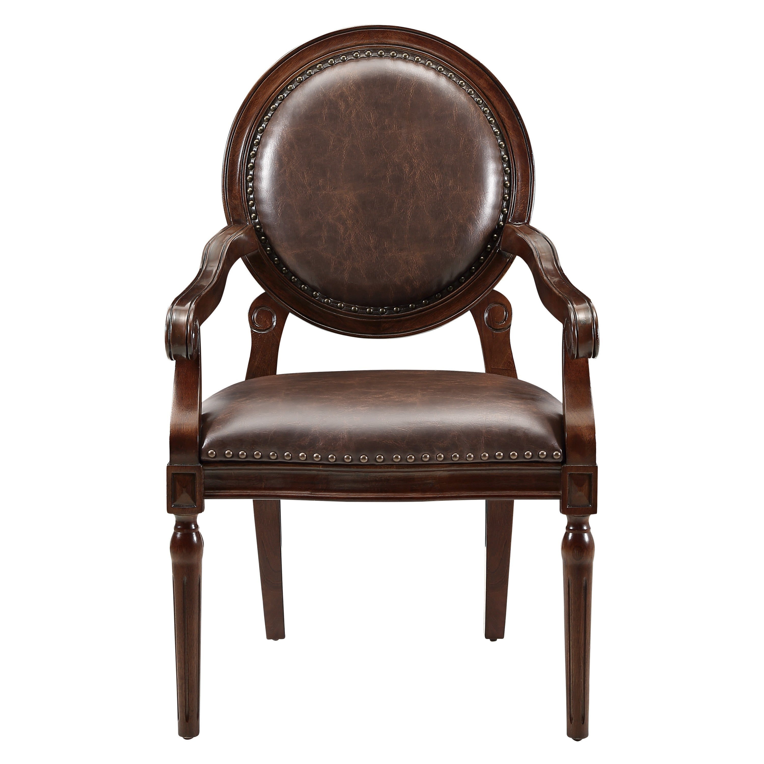 Aldermont Dark Brown Faux Leather Desk Chair - 4524DBR - Bien Home Furniture & Electronics