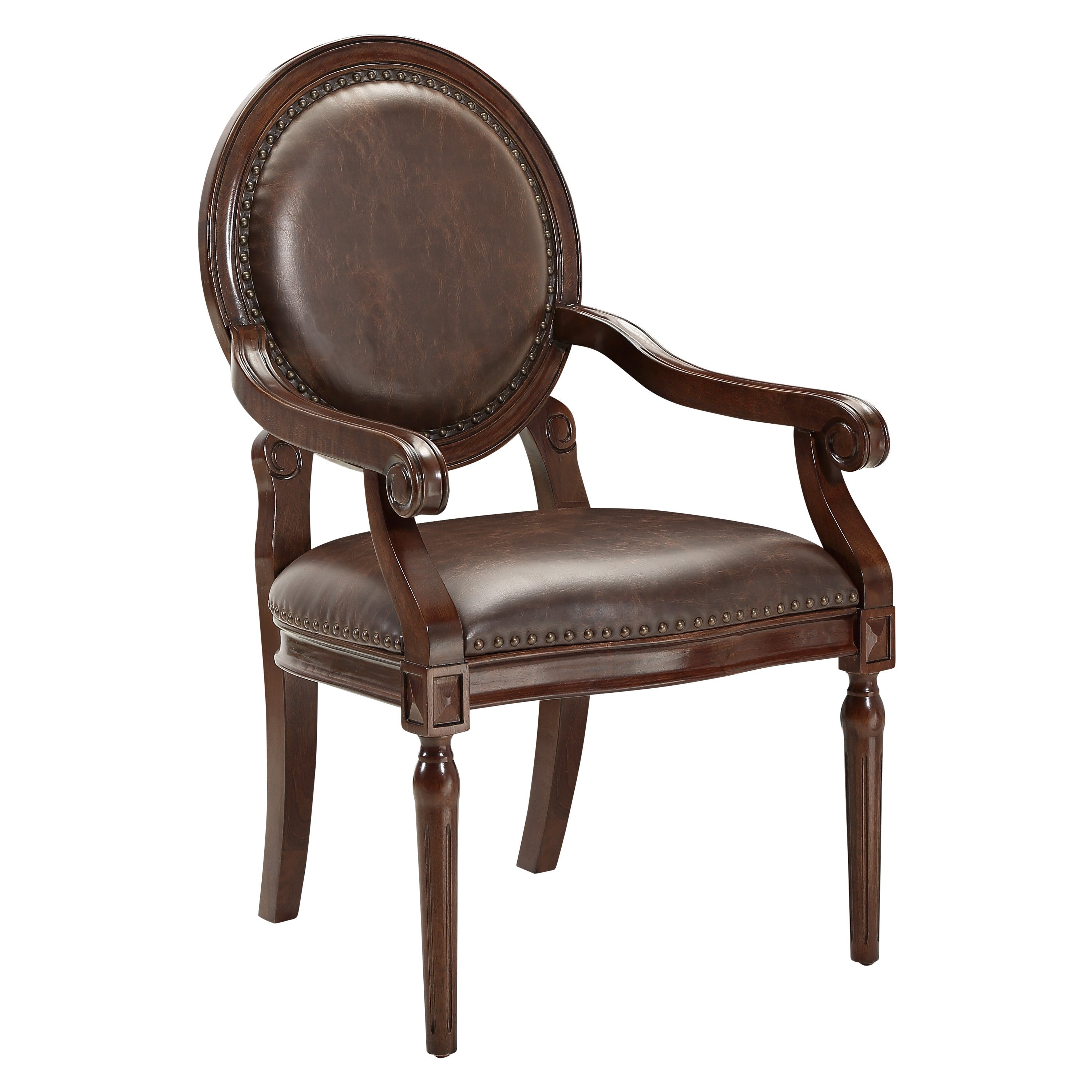Aldermont Dark Brown Faux Leather Desk Chair - 4524DBR - Bien Home Furniture & Electronics