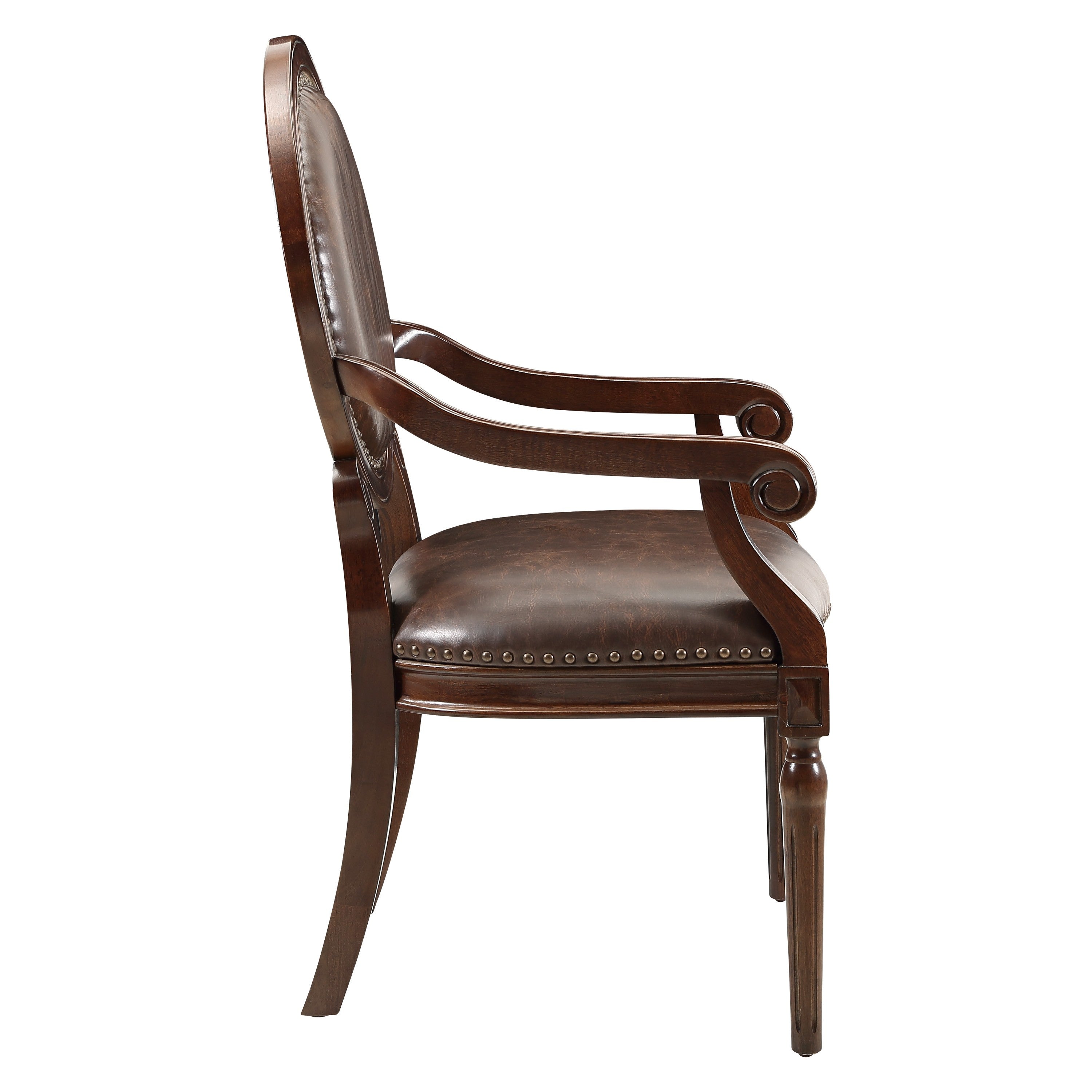 Aldermont Dark Brown Faux Leather Desk Chair - 4524DBR - Bien Home Furniture & Electronics