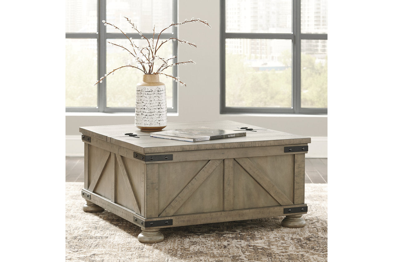 Aldwin Gray Coffee Table With Storage - T457-20 - Bien Home Furniture & Electronics