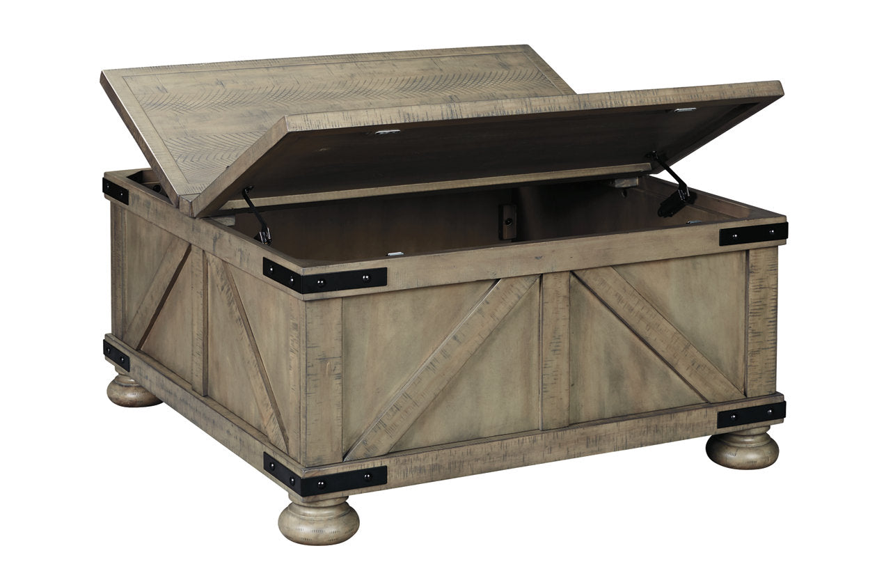 Aldwin Gray Coffee Table With Storage - T457-20 - Bien Home Furniture & Electronics