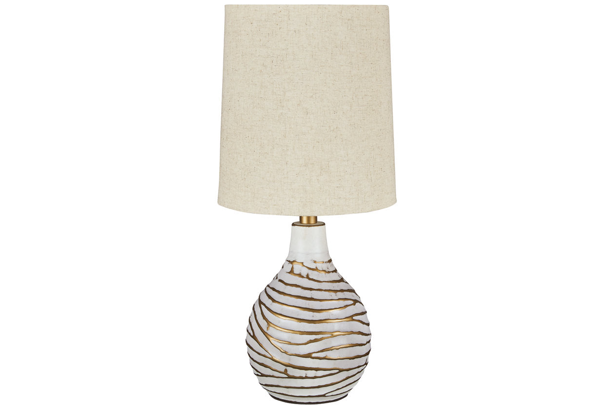Aleela White/Gold Finish Table Lamp - L204194 - Bien Home Furniture & Electronics