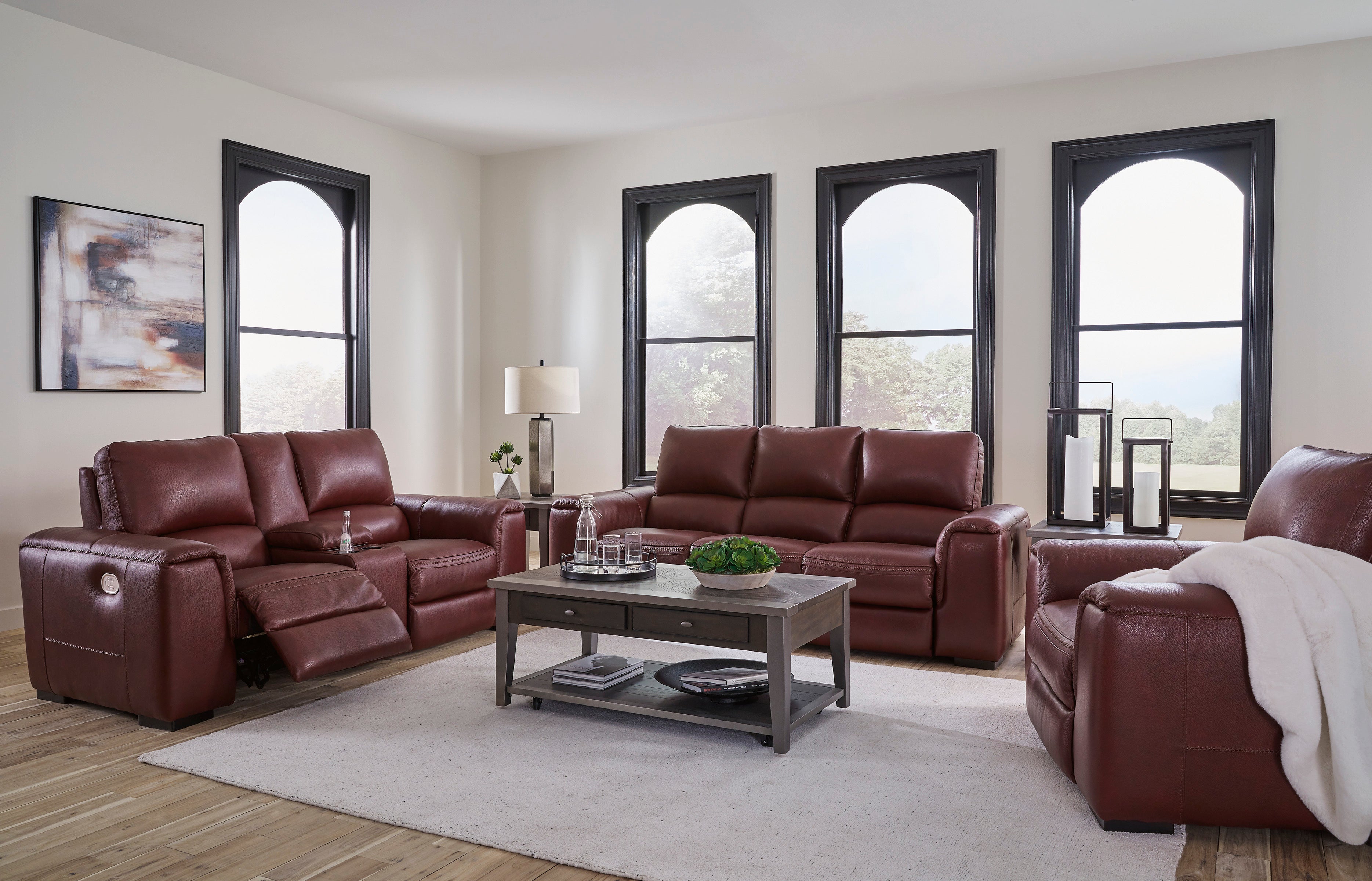 Alessandro Garnet Power Reclining Living Room Set - SET | U2550115 | U2550118 - Bien Home Furniture & Electronics