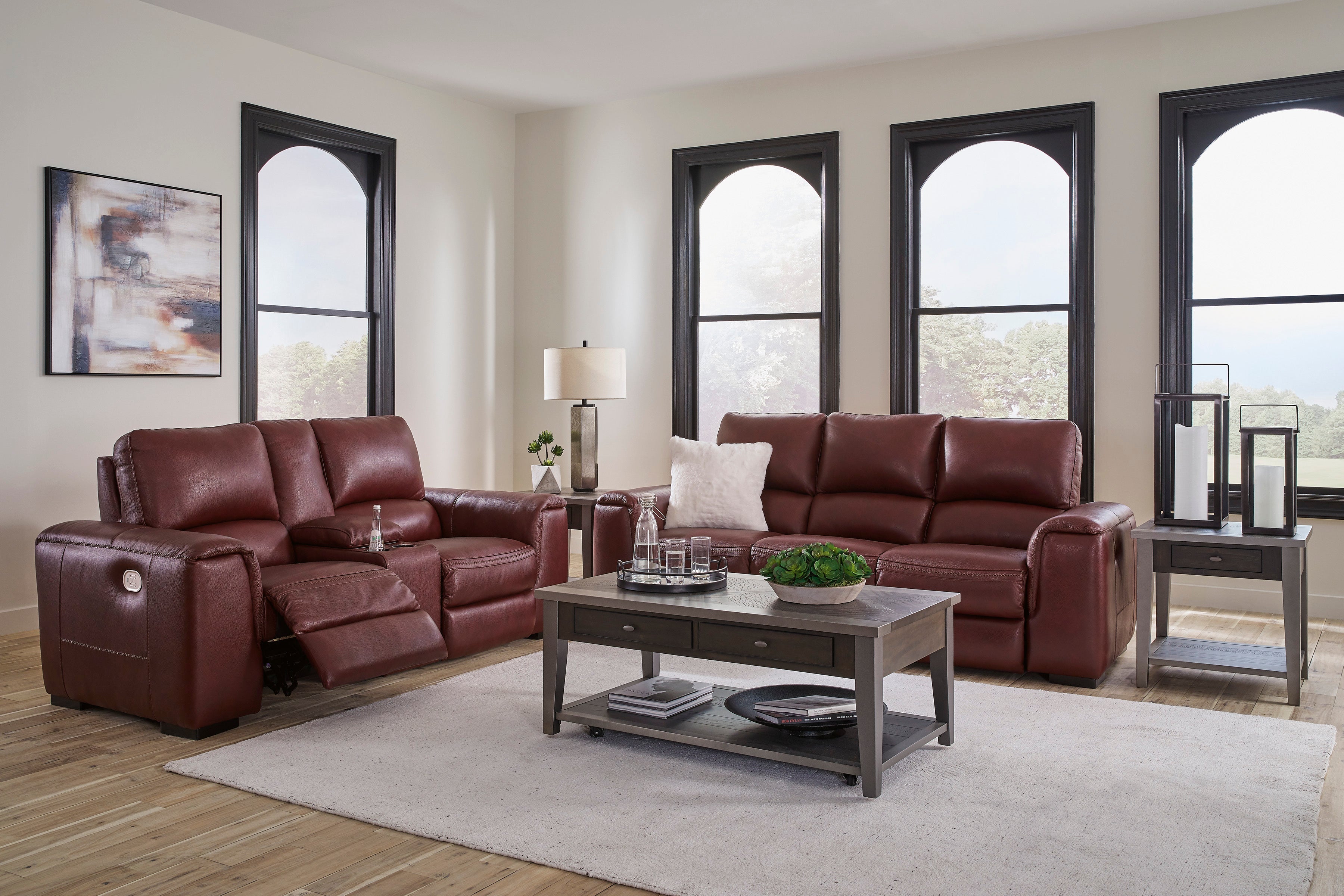 Alessandro Garnet Power Reclining Living Room Set - SET | U2550115 | U2550118 - Bien Home Furniture & Electronics