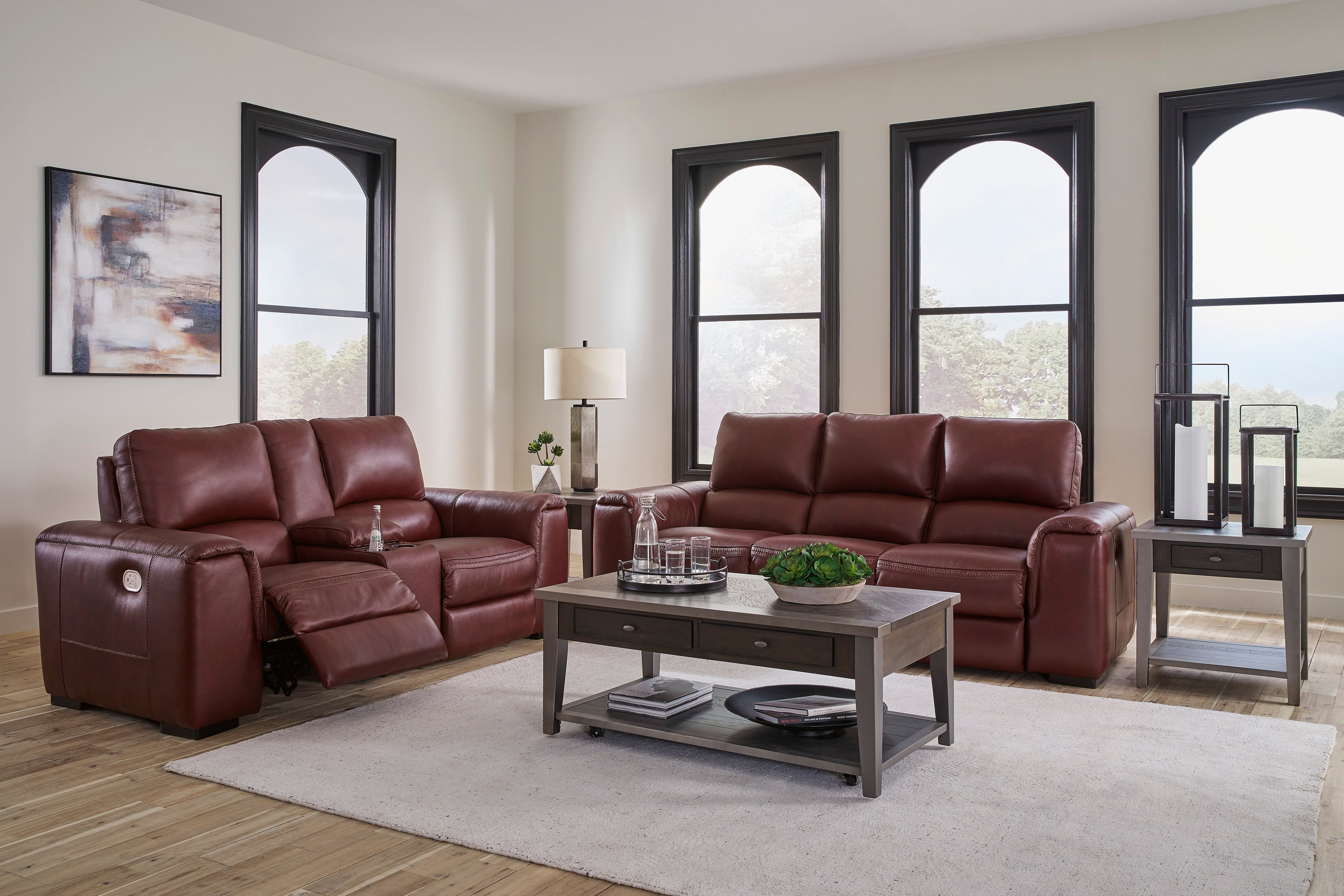 Alessandro Garnet Power Reclining Living Room Set - SET | U2550115 | U2550118 - Bien Home Furniture & Electronics