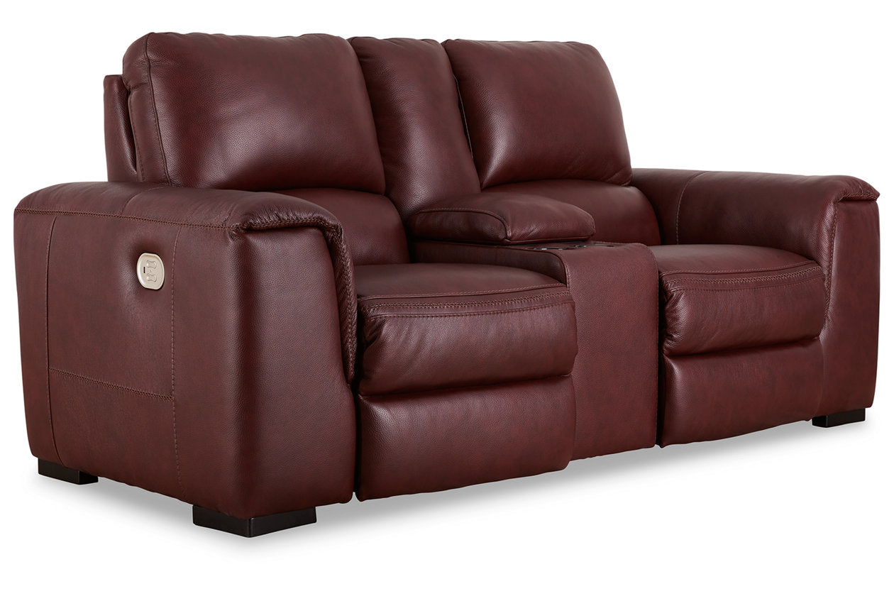 Alessandro Garnet Power Reclining Loveseat with Console - U2550118 - Bien Home Furniture & Electronics