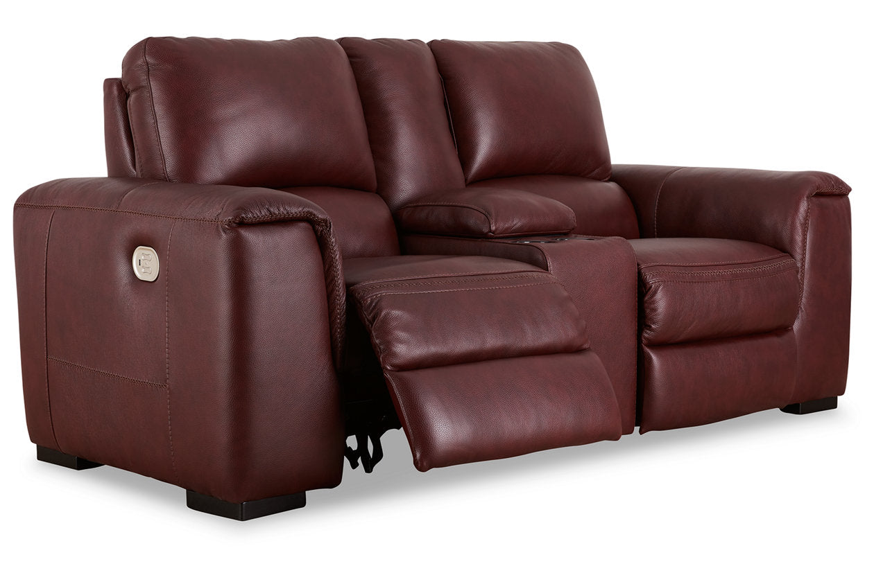 Alessandro Garnet Power Reclining Loveseat with Console - U2550118 - Bien Home Furniture & Electronics