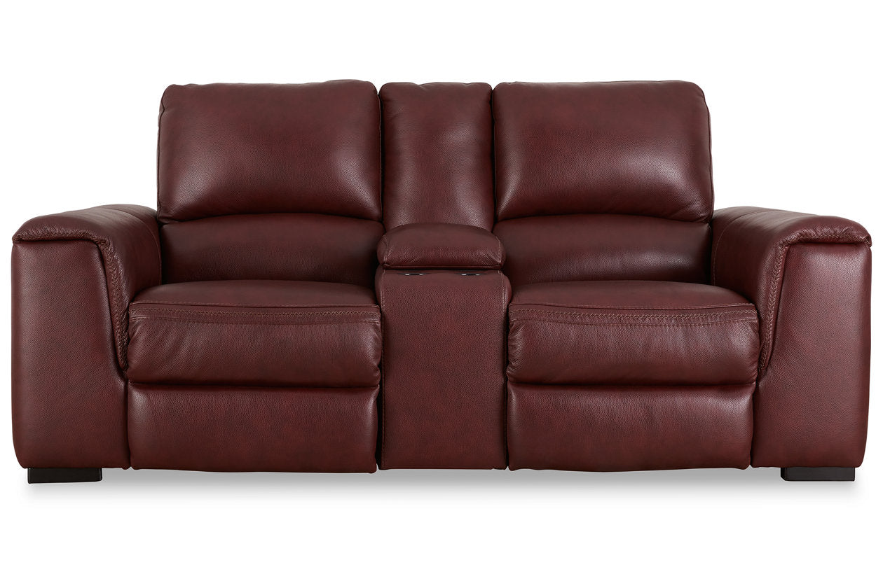 Alessandro Garnet Power Reclining Loveseat with Console - U2550118 - Bien Home Furniture & Electronics