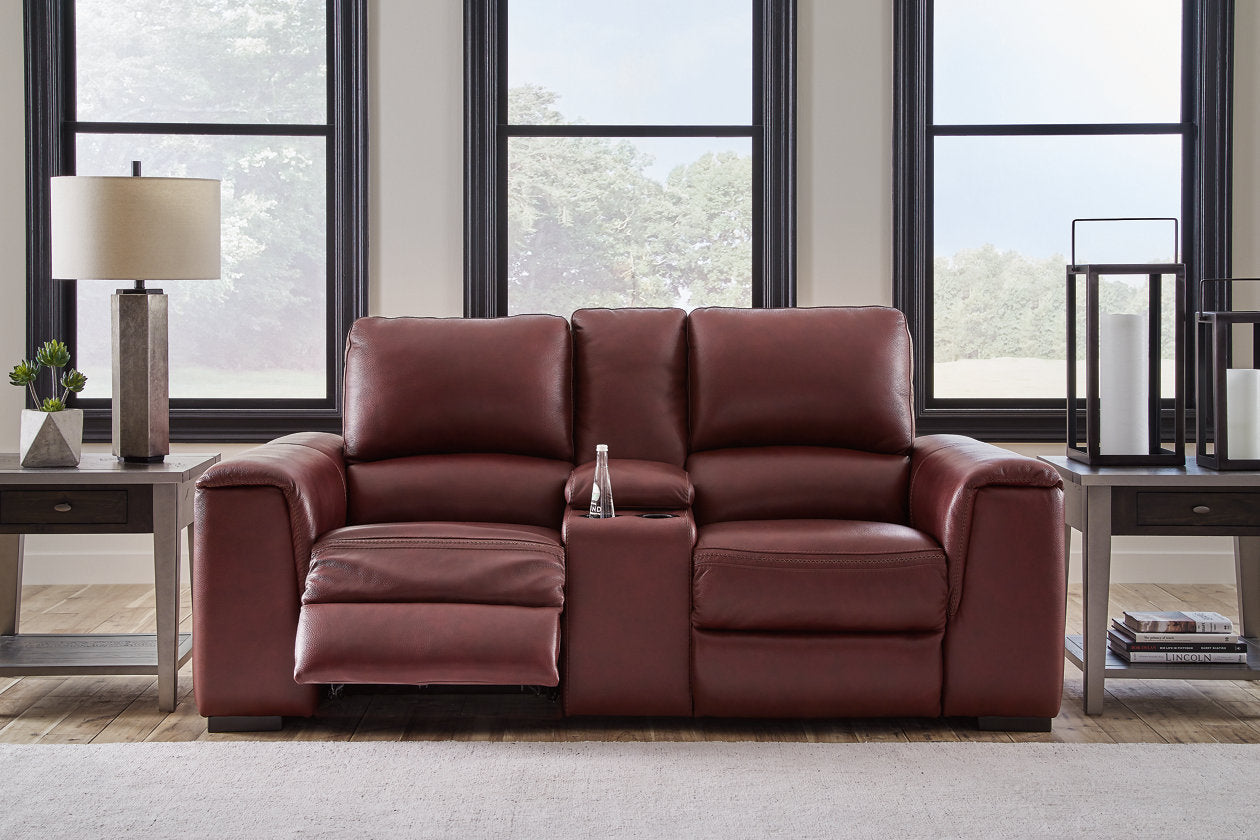 Alessandro Garnet Power Reclining Loveseat with Console - U2550118 - Bien Home Furniture & Electronics