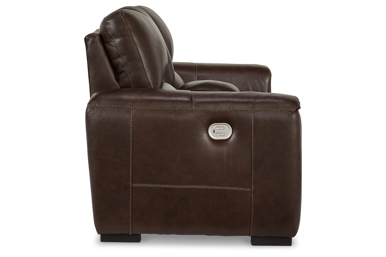 Alessandro Walnut Power Reclining Loveseat with Console - U2550218 - Bien Home Furniture & Electronics