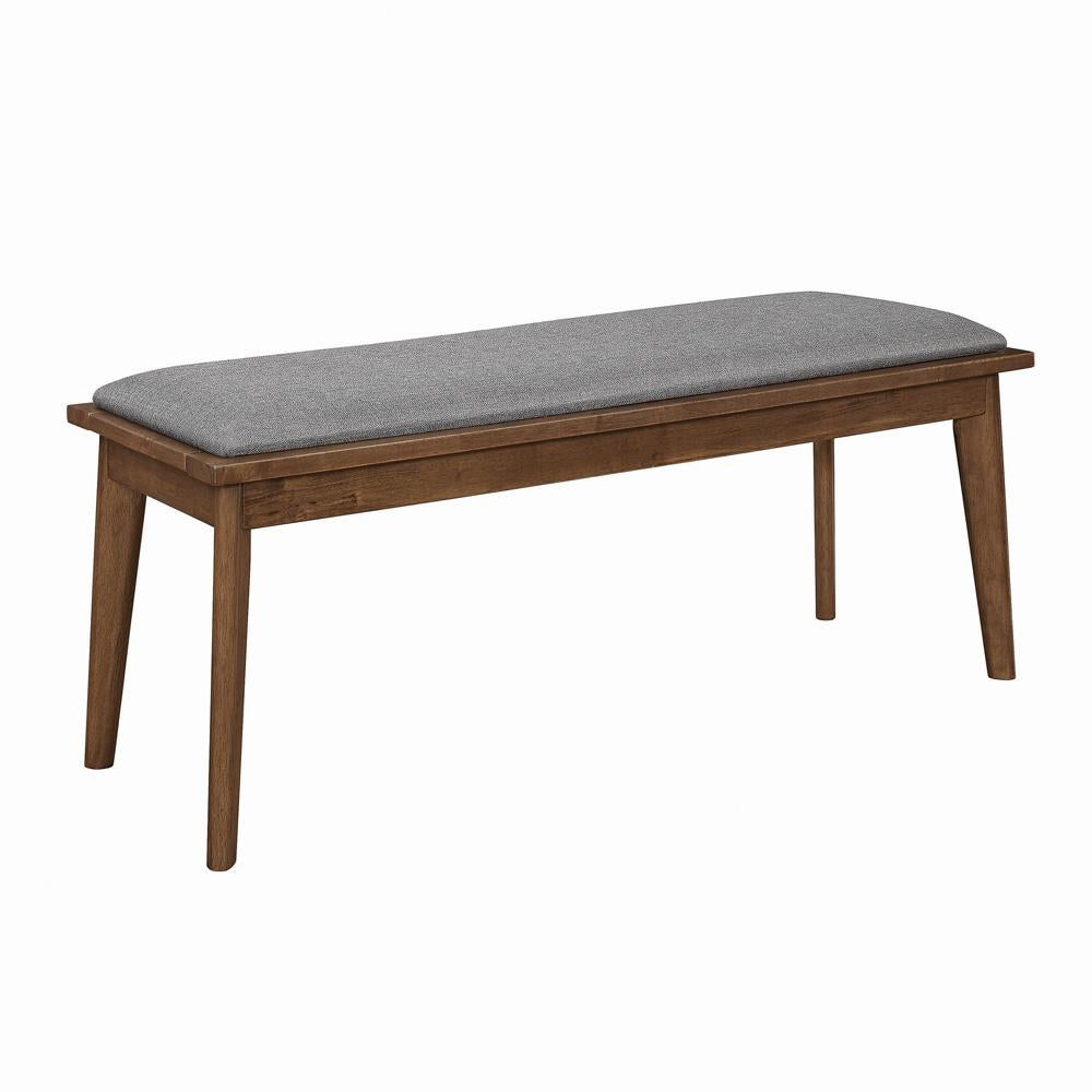 Alfredo Gray/Natural Walnut Upholstered Dining Bench - 108083 - Bien Home Furniture &amp; Electronics
