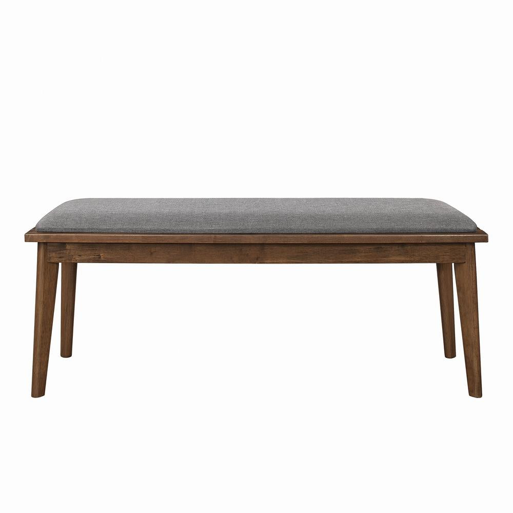 Alfredo Gray/Natural Walnut Upholstered Dining Bench - 108083 - Bien Home Furniture & Electronics