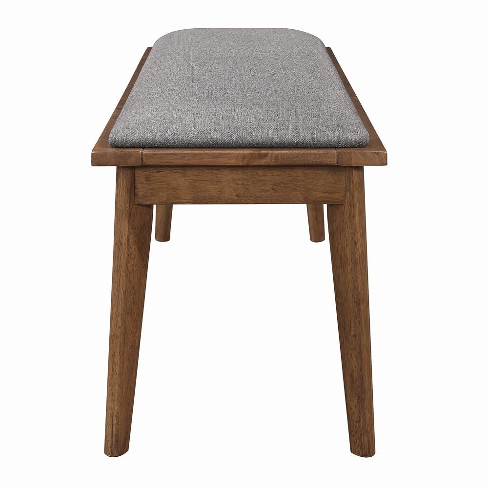 Alfredo Gray/Natural Walnut Upholstered Dining Bench - 108083 - Bien Home Furniture & Electronics