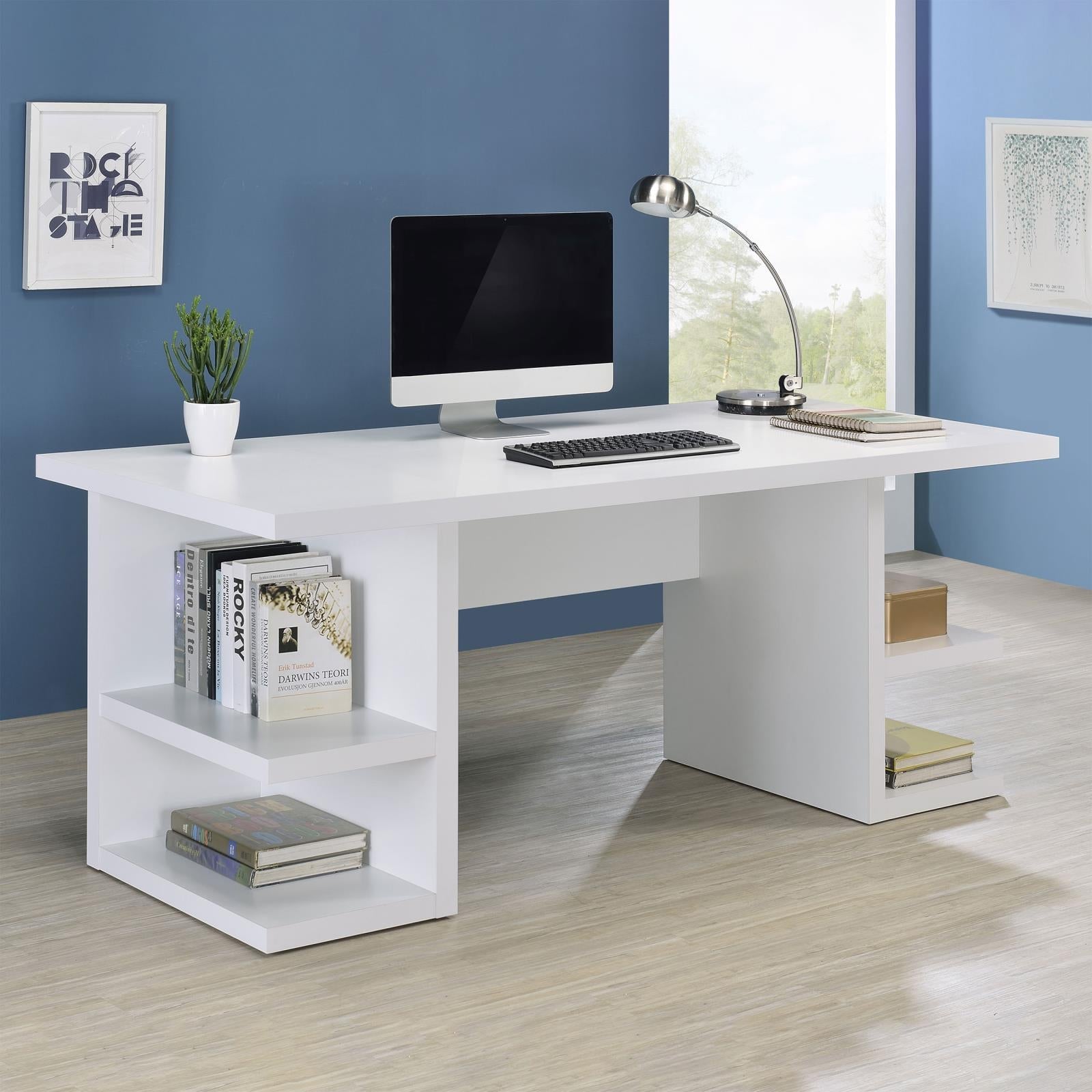 Alice White Writing Desk with Open Shelves - 801455 - Bien Home Furniture & Electronics