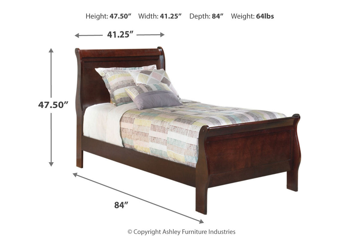 Alisdair Dark Brown Twin Sleigh Bed - SET | B376-53 | B376-83 - Bien Home Furniture & Electronics