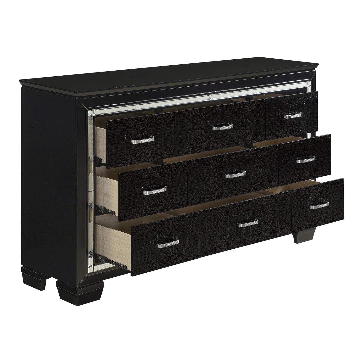 Allura Black Dresser - 1916BK-5 - Bien Home Furniture & Electronics
