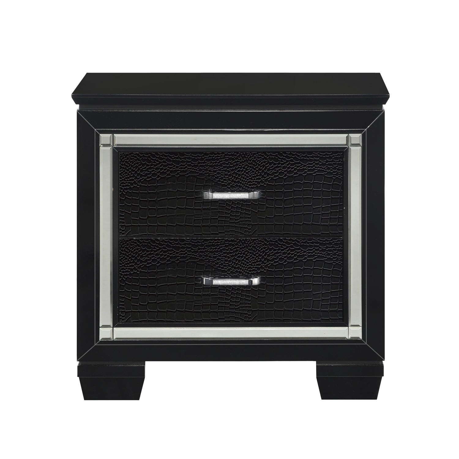 Allura Black LED Upholstered Panel Bedroom Set - SET | 1916KBK-1 | 1916KBK-2 | 1916KBK-3EK | 1916BK-4 | 1916BK-9 - Bien Home Furniture & Electronics