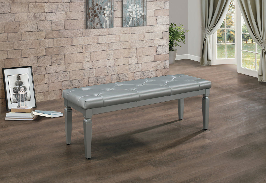Allura Silver Bedroom Bench - 1916-FBH - Bien Home Furniture &amp; Electronics