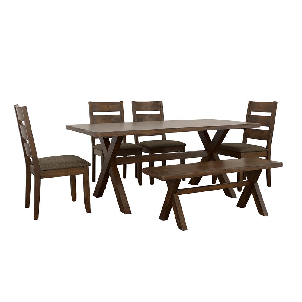Alston Dining Room Set Knotty Nutmeg/Gray - 106381-S6 - Bien Home Furniture & Electronics