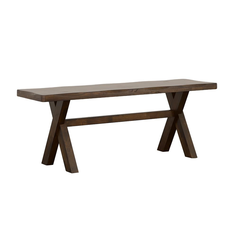 Alston Knotty Nutmeg X-Shaped Dining Bench - 106383 - Bien Home Furniture &amp; Electronics