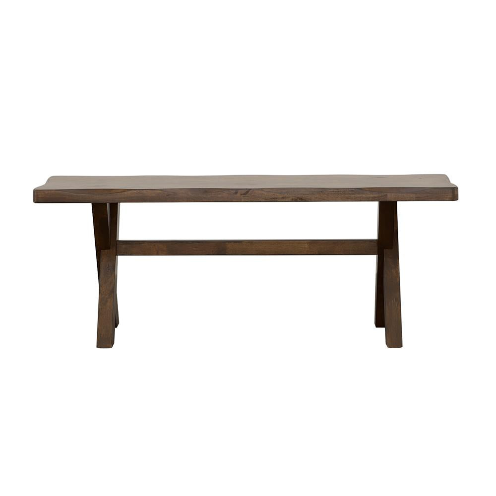 Alston Knotty Nutmeg X-Shaped Dining Bench - 106383 - Bien Home Furniture &amp; Electronics