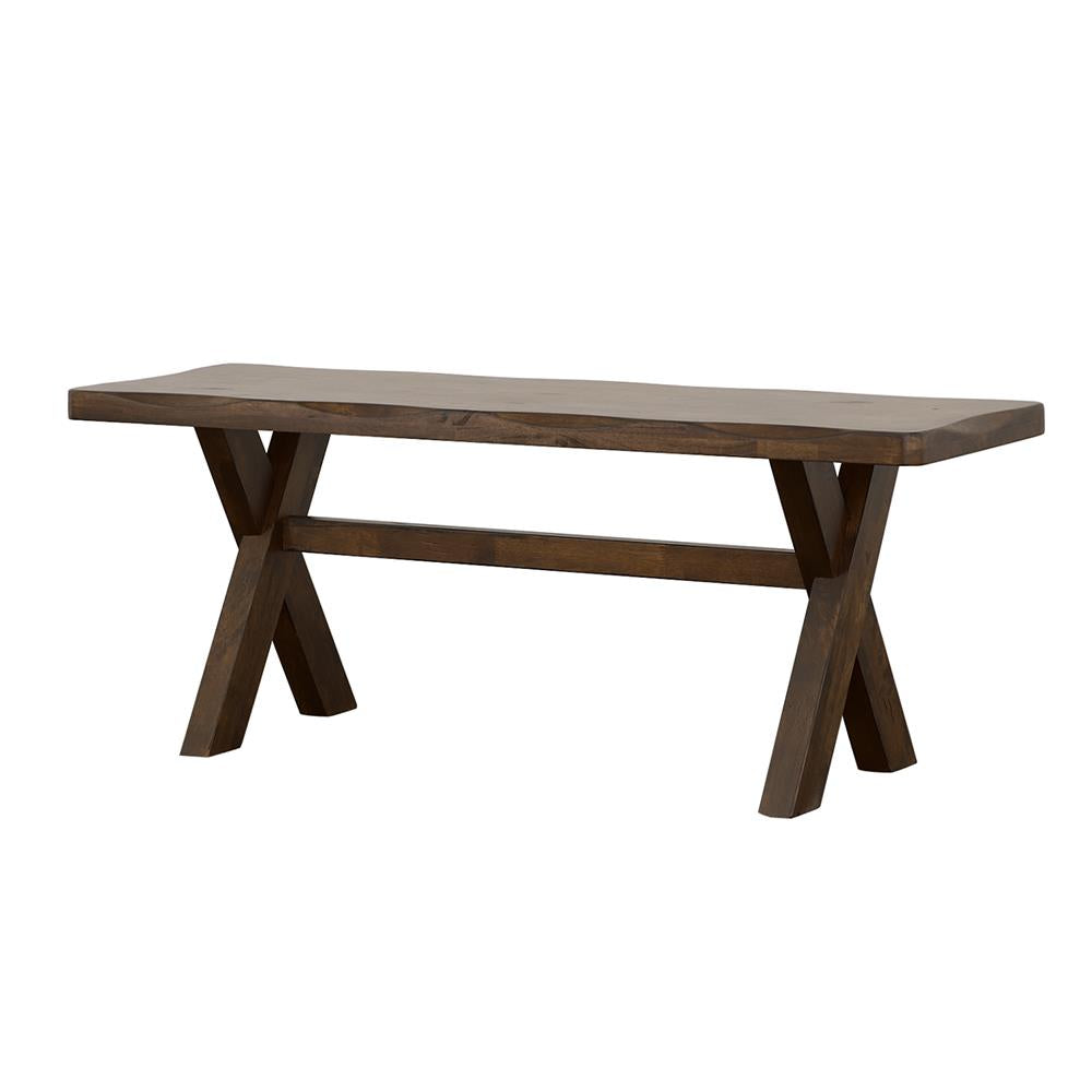 Alston Knotty Nutmeg X-Shaped Dining Bench - 106383 - Bien Home Furniture &amp; Electronics