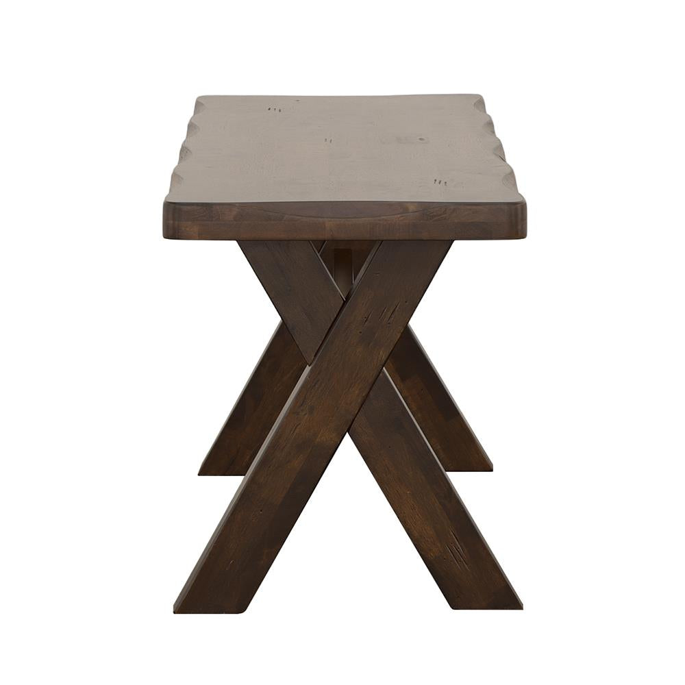 Alston Knotty Nutmeg X-Shaped Dining Bench - 106383 - Bien Home Furniture & Electronics